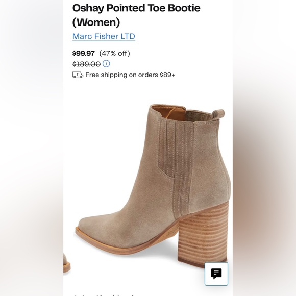 Marc Fisher Oshay Pointed toe Booties. Size 10 women’s. Cloud Suede. - Picture 3 of 12